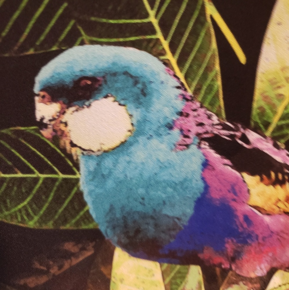 CeCe Tropical Bird Sleeveless Black Tank Blouse - Picture 6 of 6